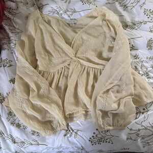American Eagle Outfitters Beige Blouse